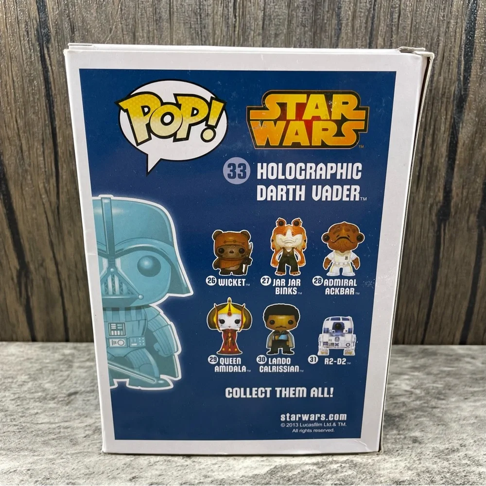 Funko POP! Star Wars: Glow Holographic Darth Vader #33 BOX DAMAGE